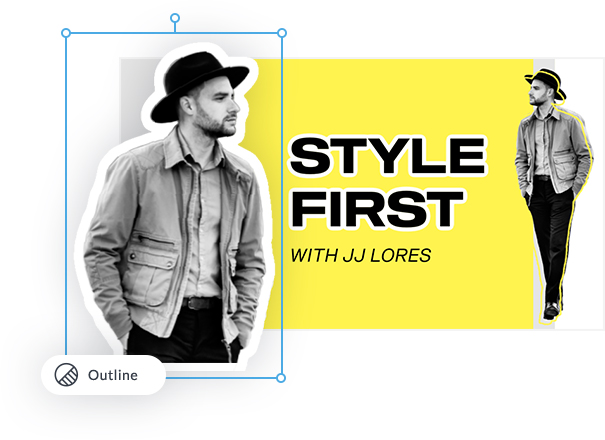use la herramienta de contorno para trazar imágenes y texto para una apariencia de diseño artístico