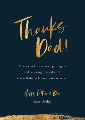 Father's Day card template with gold foil font at PicMonkey