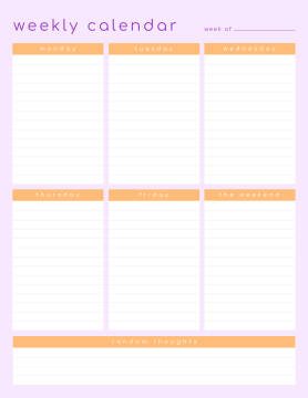 Weekly schedule maker template