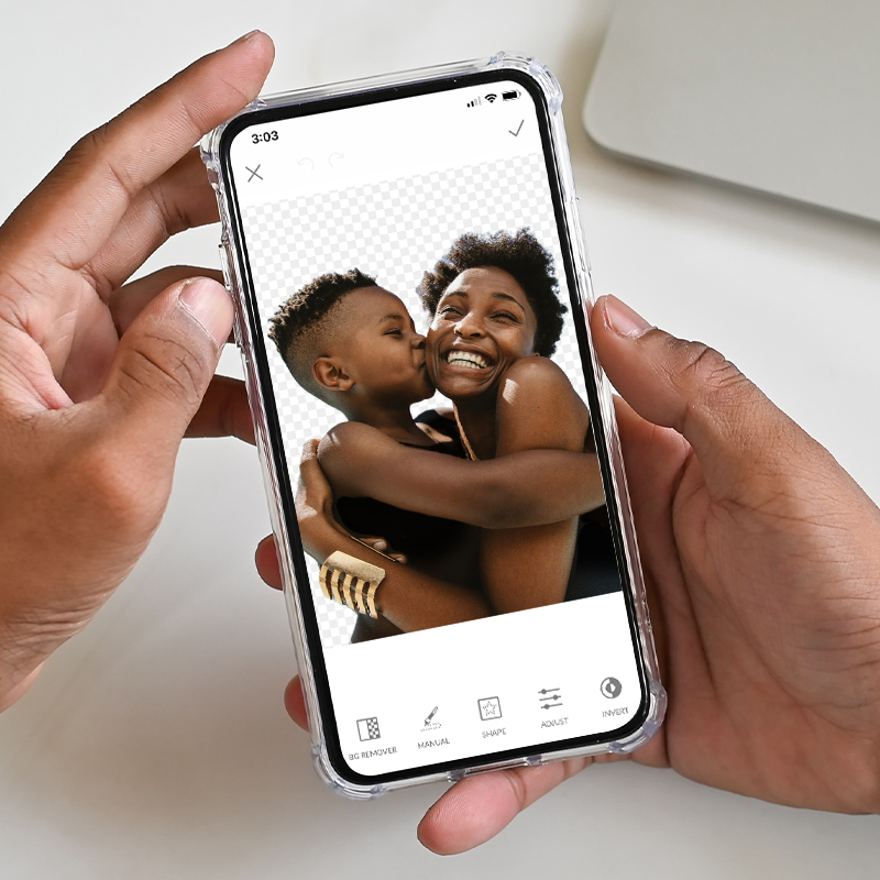 PicMonkey's background remover app for iOS and android. 