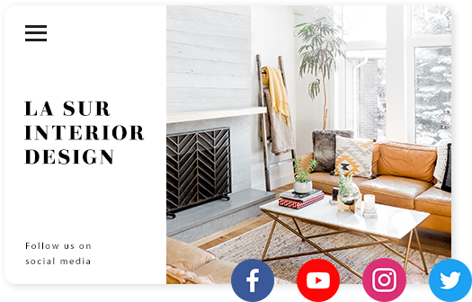 living room couch with table social media ad