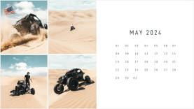 sand dune buggy ATV printable monthly calendar template