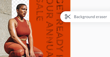 PicMonkey's Background Eraser tool used to remove background from photo of woman working out.