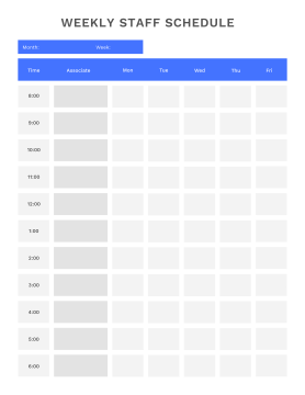 Weekly schedule maker template for staff schedules