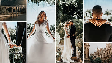 Wedding collage Facebook cover template.