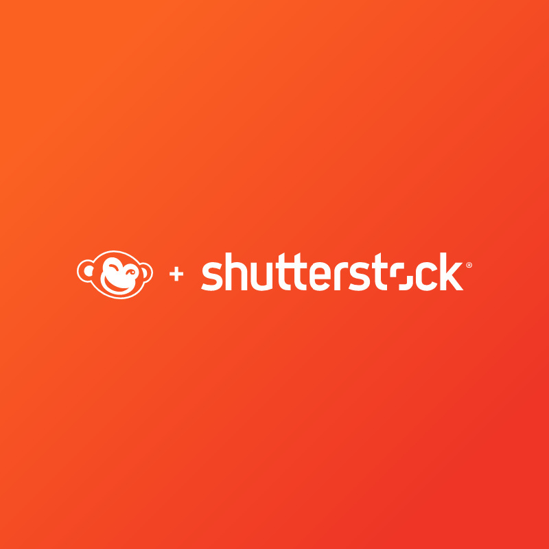 Orange background with PicMonkey and Shutterstock branding, announcing that PicMonkey has joined the Shutterstock family. 