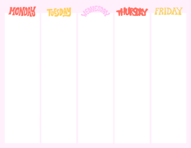 Weekday planner template at PicMonkey