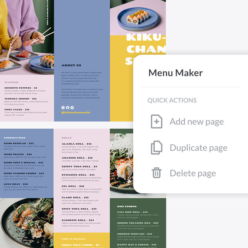 How to use menu templates in PicMonkey