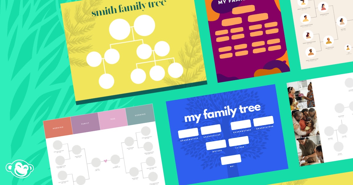Free 2 Generation Family Tree Chart - Download in PDF, Illustrator