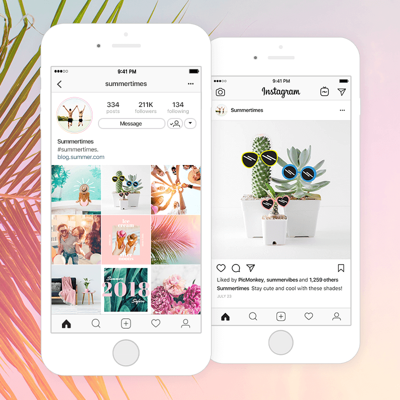 cool graphics and fonts and effects for summer on picmonkey mobile app