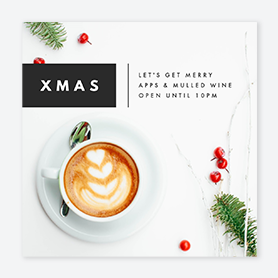 Holiday design template for restaurant promotion. 