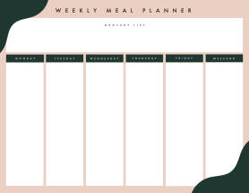 Weekly meal planner template at PicMonkey