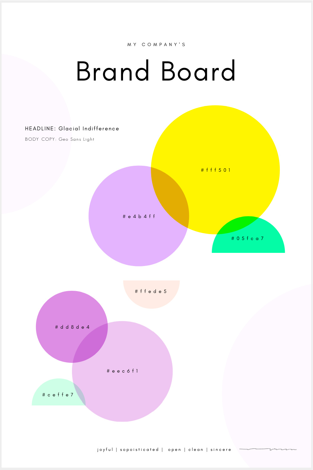Brand board template at PicMonkey