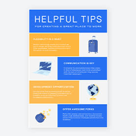 Helpful work tips Pinterest infographic design.