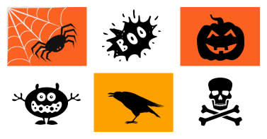 Halloween clip art art PicMonkey: Spiders, pumpkins, ravens, skull & crossbones, monsters, "Boo" text, and more. 