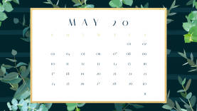 leaves and nature printable monthly calendar template