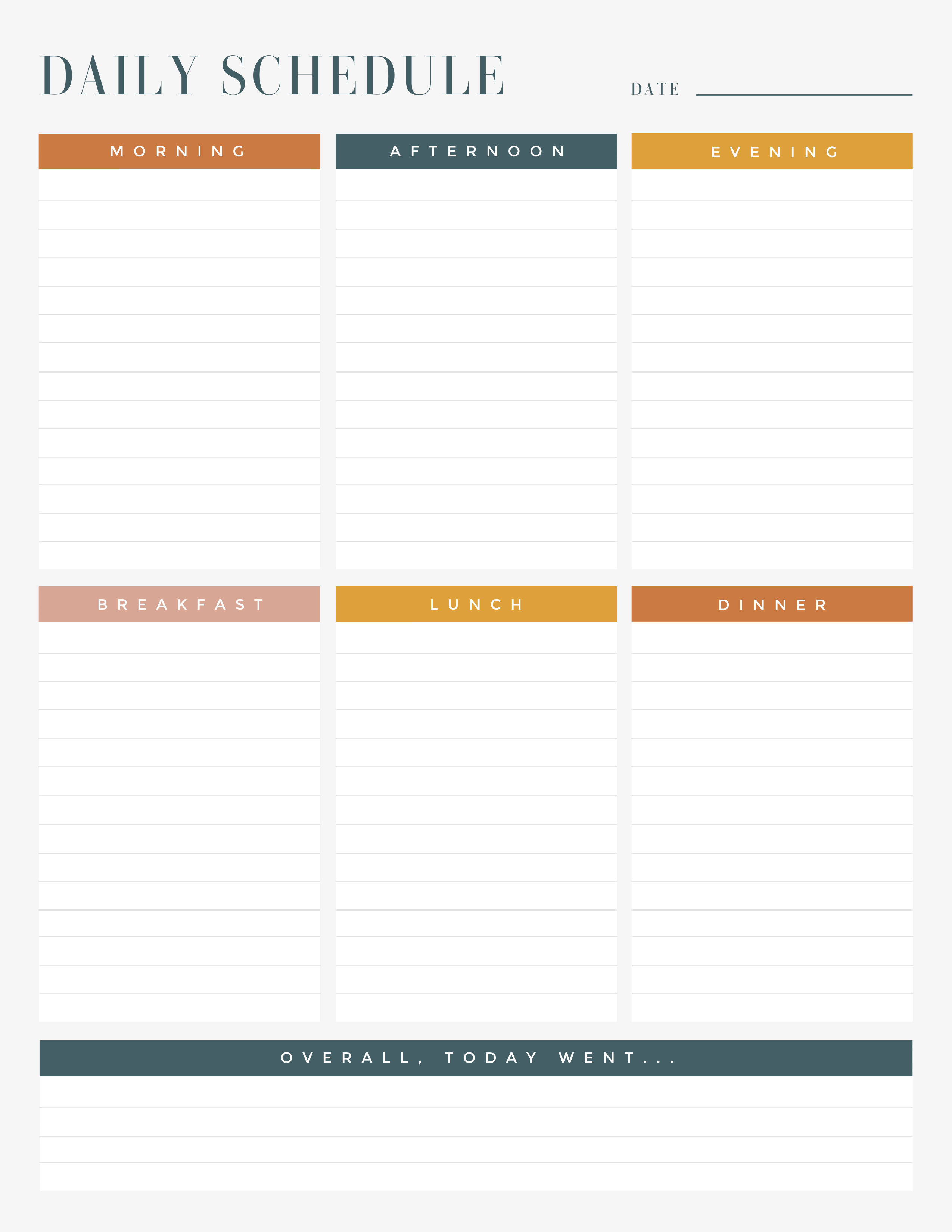 PicMonkey daily schedule maker template