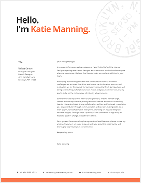 Katie Manning - Cover Letter Template