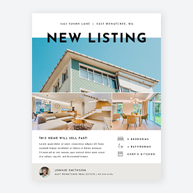 Real estate listing infographic template. 