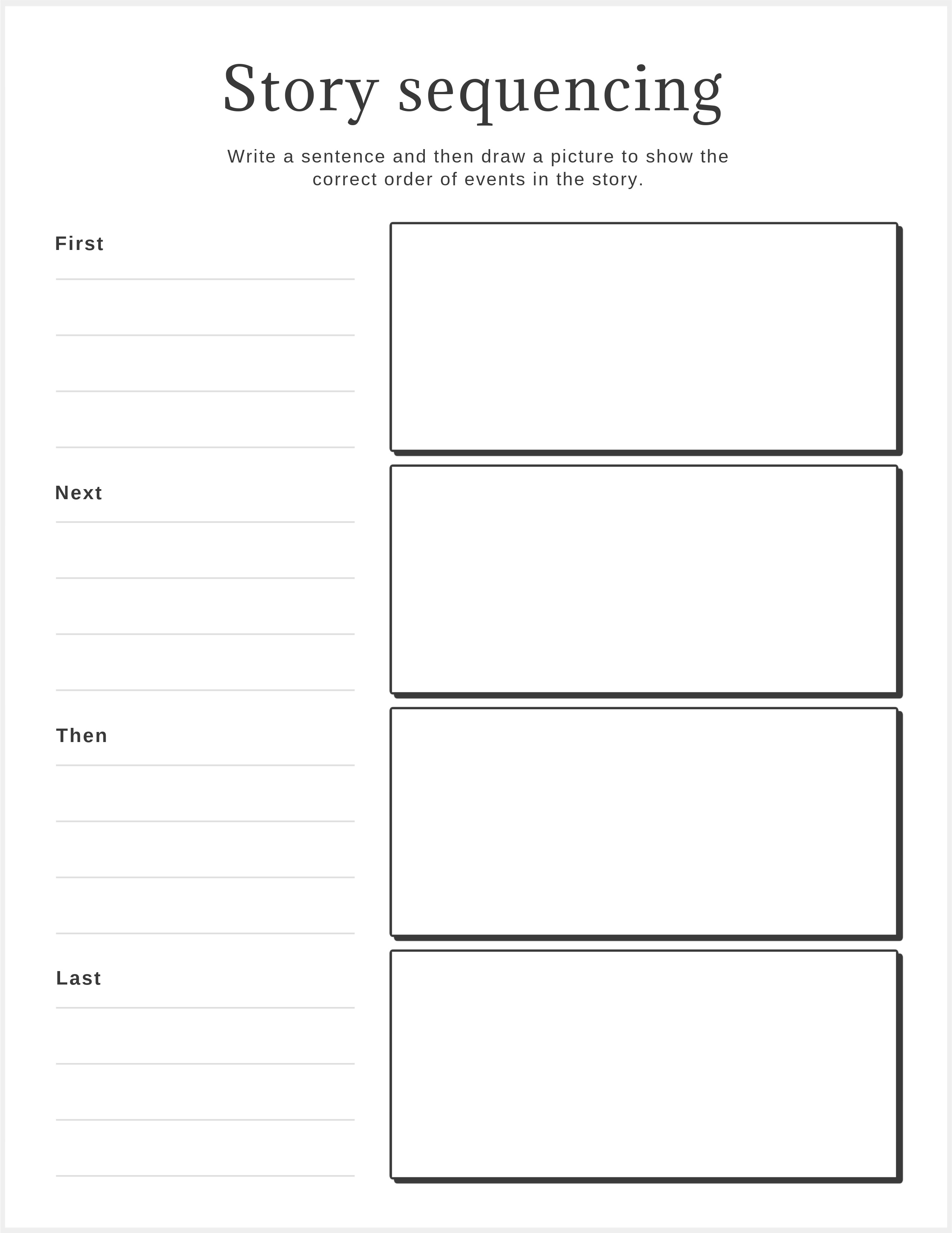 Story sequencing worksheet maker template at PicMonkey