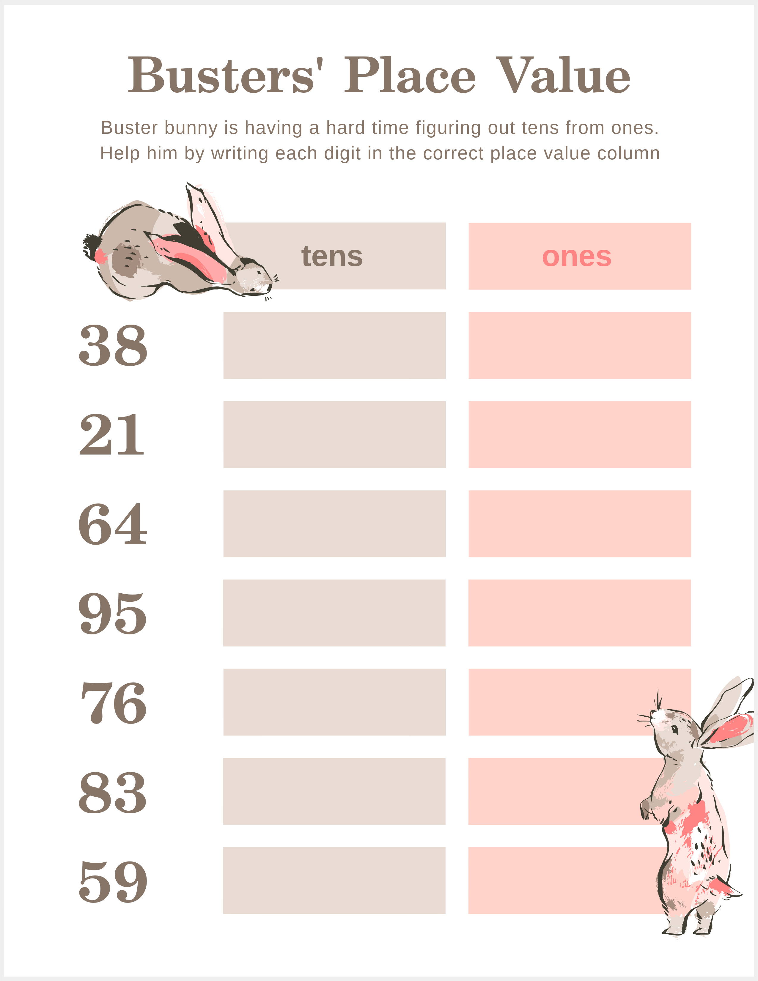 Place values worksheet maker template at PicMonkey