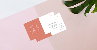 business card on table