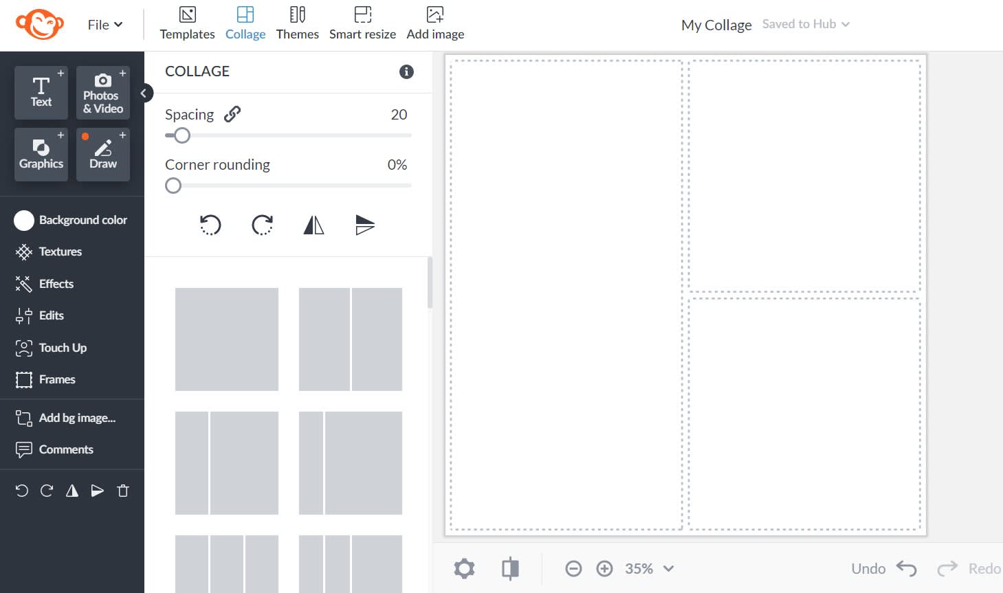 Simple Rectangle Collage Blank Classic Collage Template and Ideas for  Design