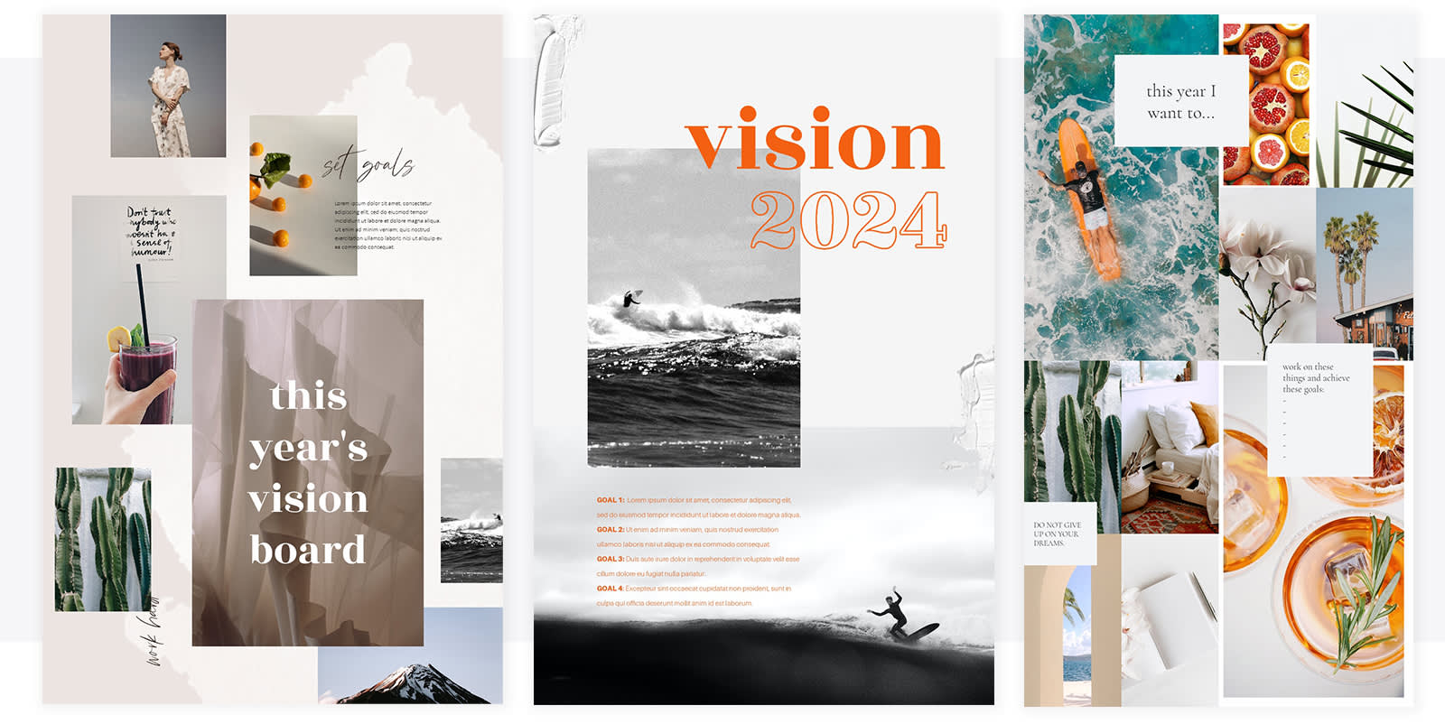 Vision Board Layout 2023 2024 Template
