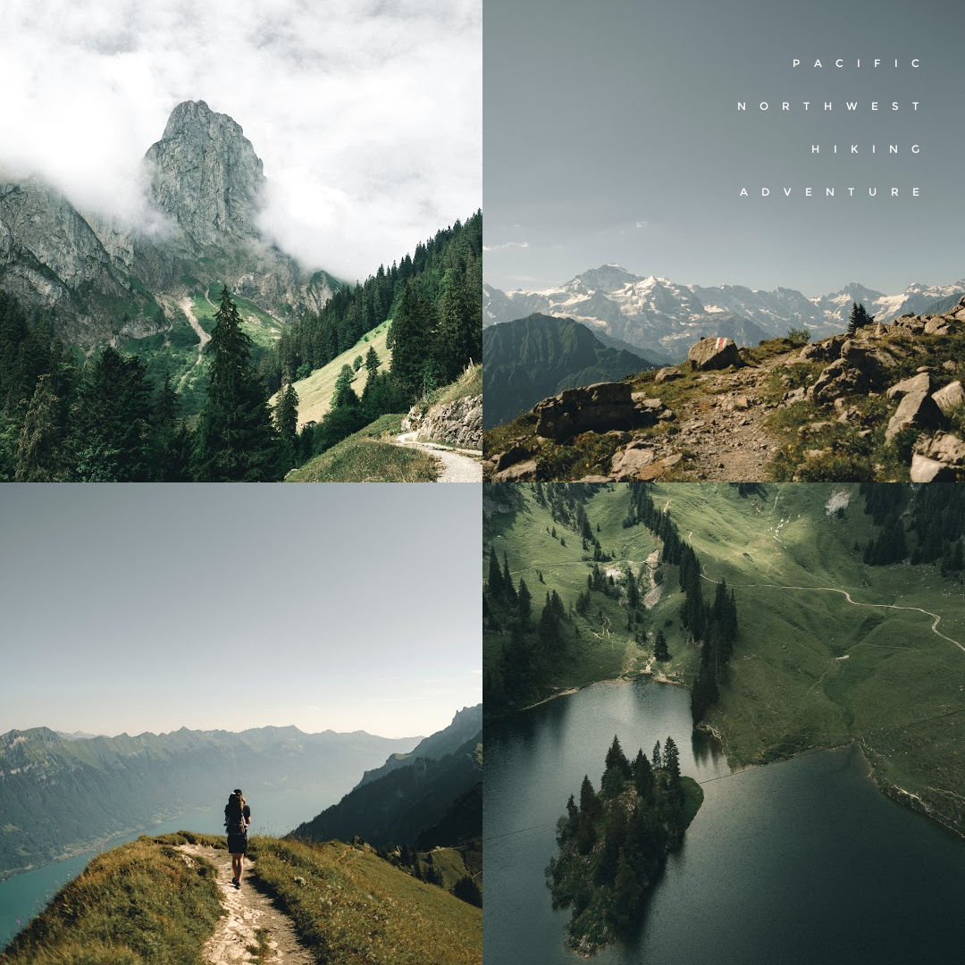 Plantilla de publicación de Instagram con collage de hermosas fotos exteriores