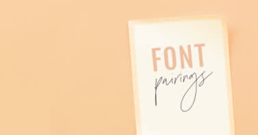 "Font pairings" text on single sheet of paper, set against pastel orange background. 