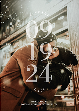 Future husband and wife kissing wedding announcement template at PicMonkey