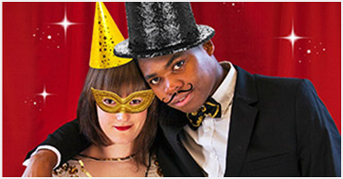 couple with party hats