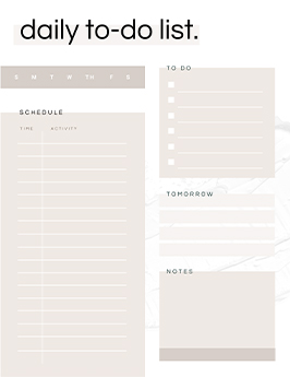 Daily To-Do List template with categories for schedule, to-do list, tomorrow's list, and notes.