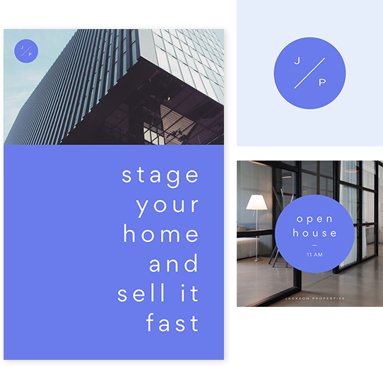 purple real estate flyers