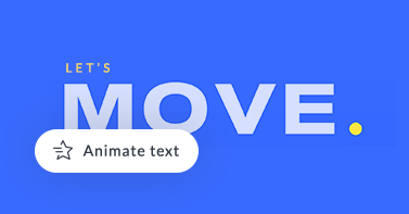 Text design with blue background and “Move” text three times in a vertical line, highlighting ability to animate text in PicMonkey. 