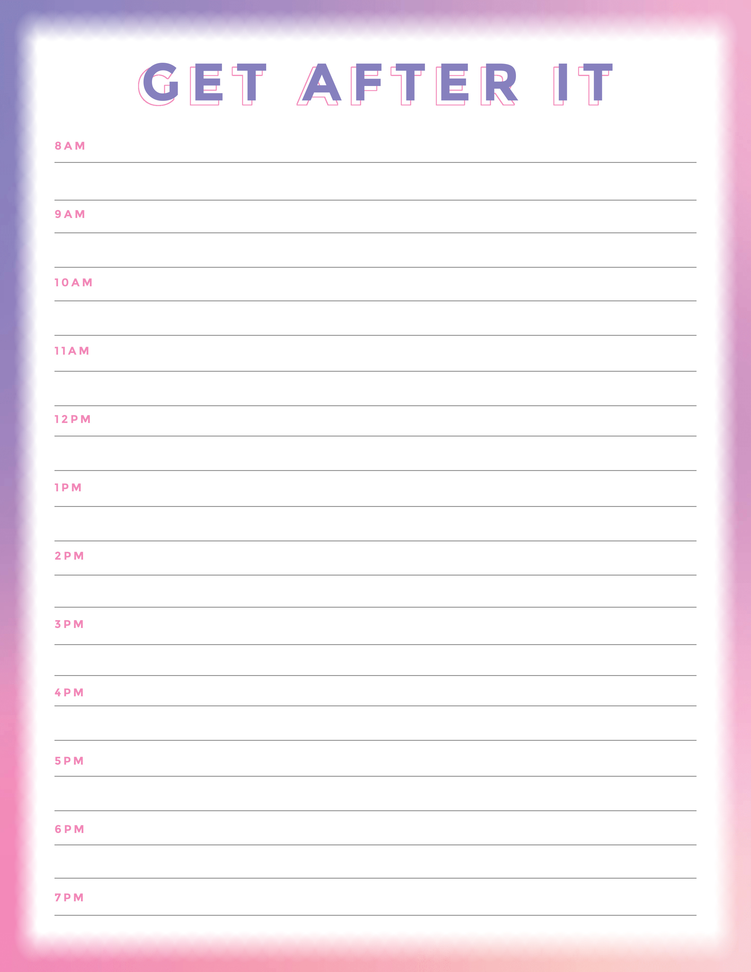 PicMonkey daily schedule maker template