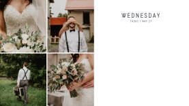 Wedding-themed photo calendar creator daily template at PicMonkey