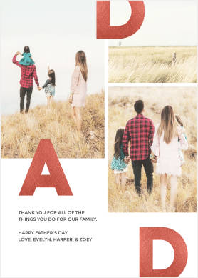 Father's Day card template with photos