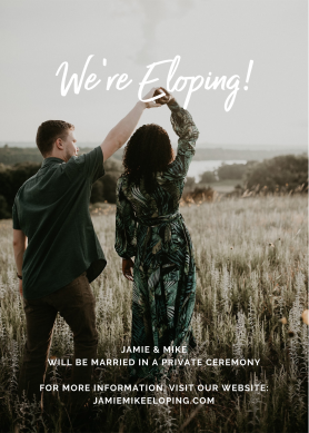 We're eloping wedding announcement template with photo at PicMonkey