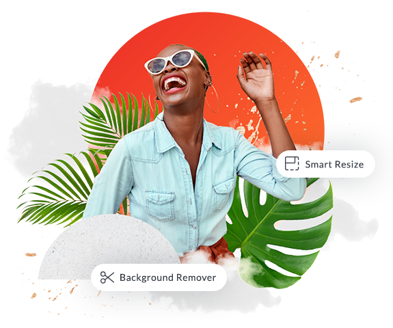 Various assets available in PicMonkey: Logos, brand fonts, and a brand color palette, all used to make visually cohesive, brand-centric designs.
