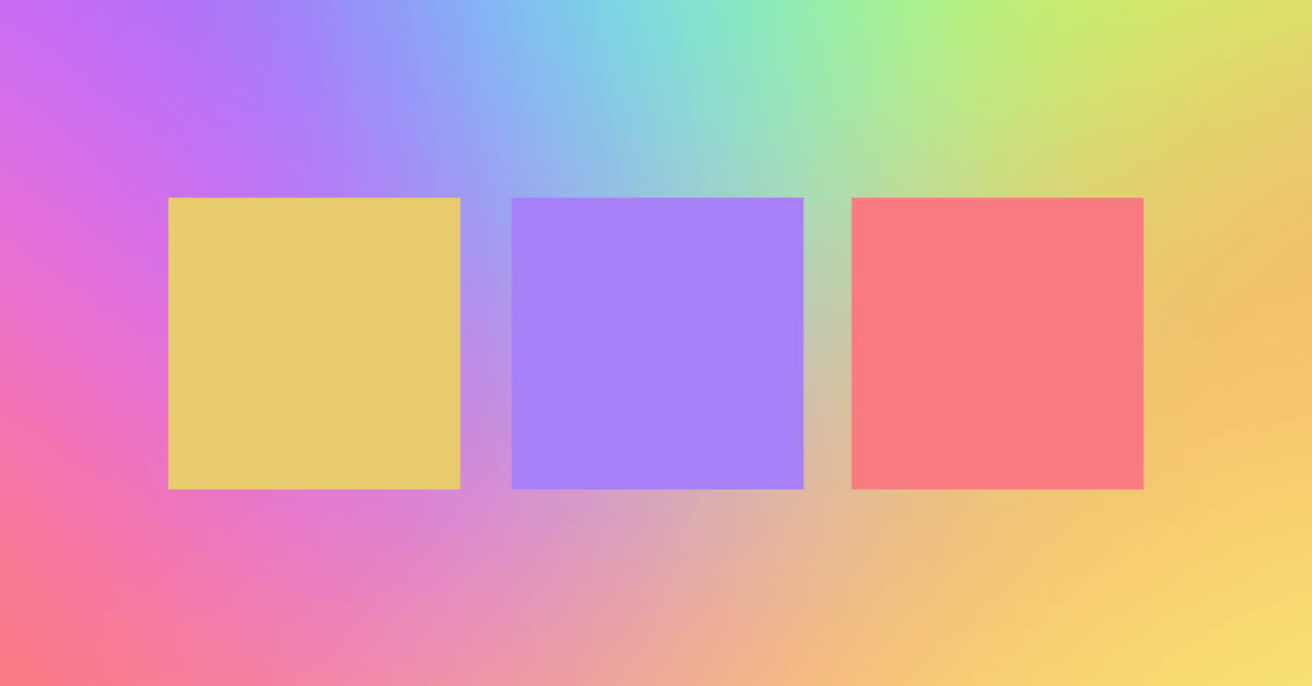 Pastel w/ blue, green, yellow, pink, and purple Color Palette