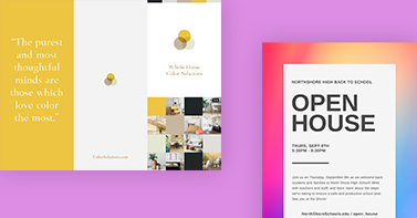 Modèles de flyers disponibles dans PicMonkey.