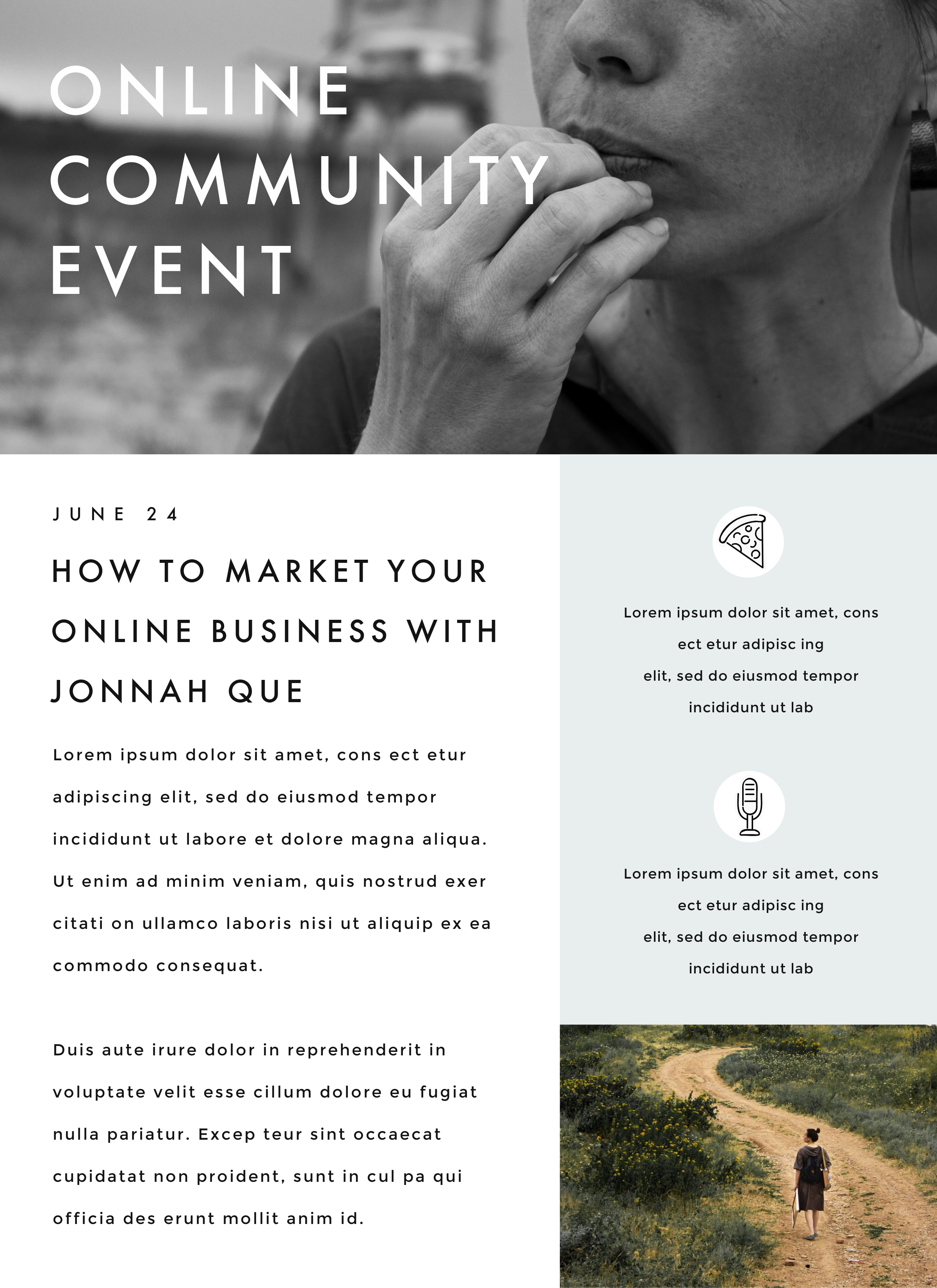 PicMonkey newsletter template with white background