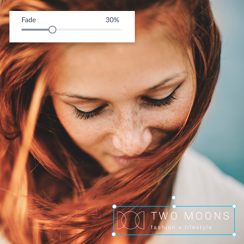  Filigrane ajouté à la photo d'une femme aux cheveux roux dans PicMonkey.