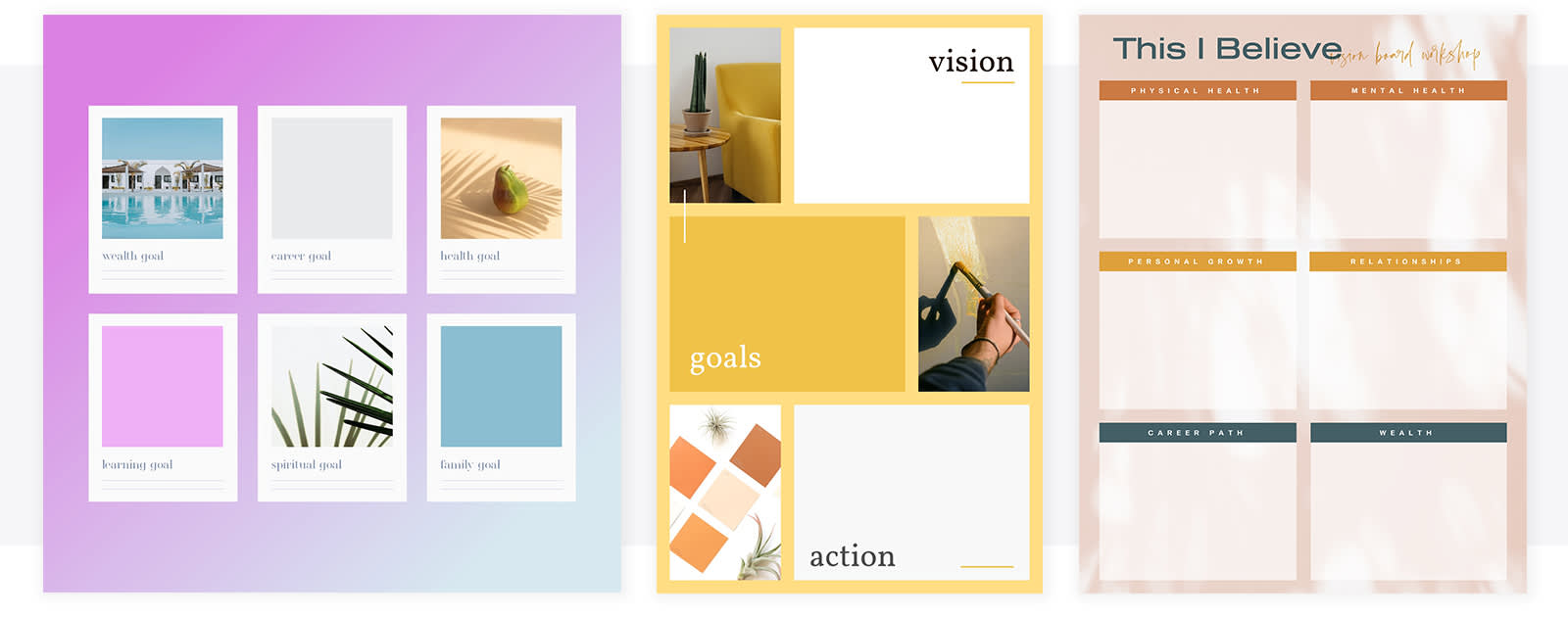 Pastel Blue Vision Board Instagram Story Design Templates