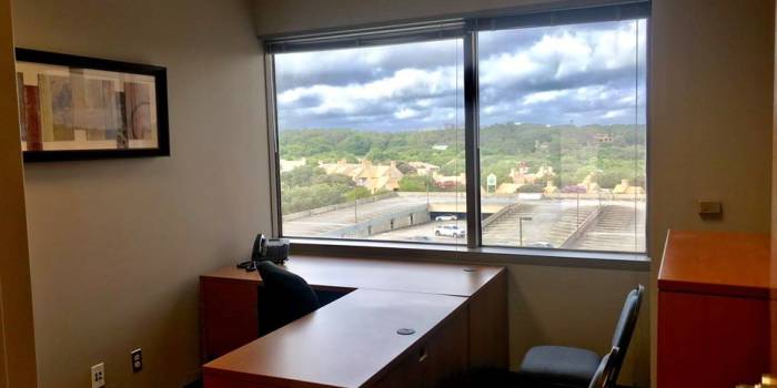 Photo of a private executive office with a view at Legacy Office Centers