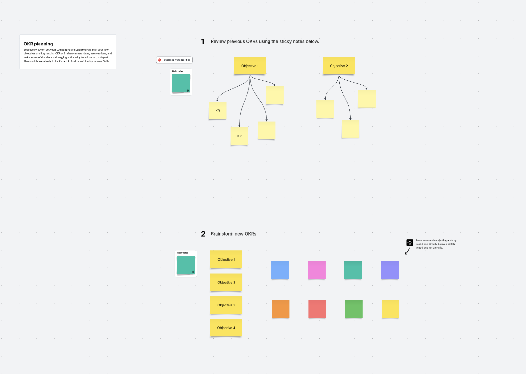 Lucid OKR planning template