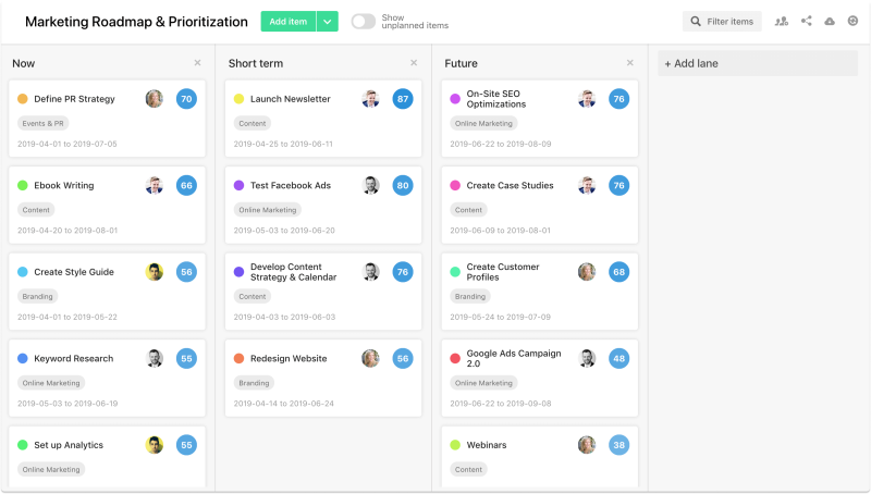 marketing roadmap airfocus