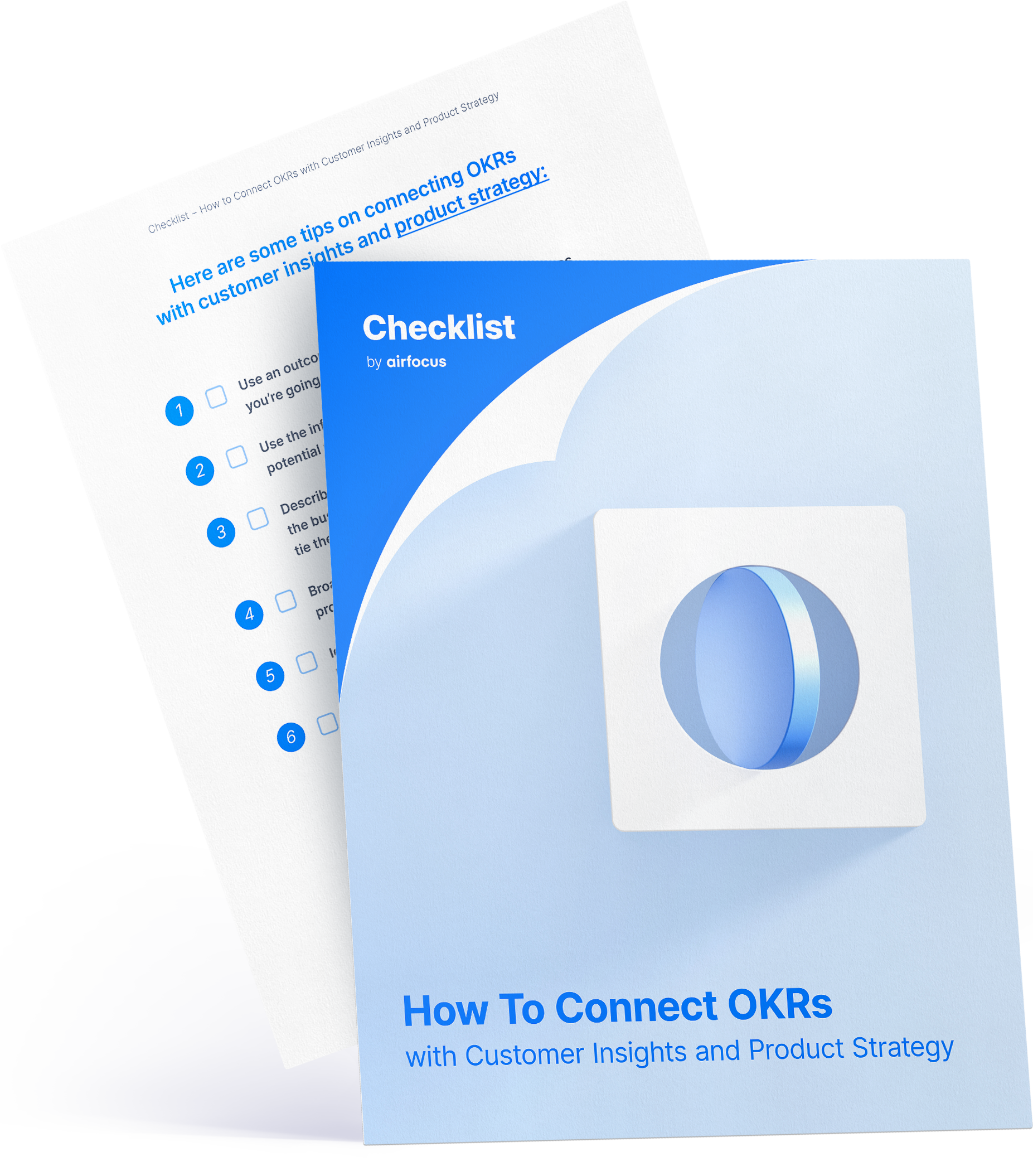 airfocus checklist: How to connect OKRs with customer insights and product strategy - cover