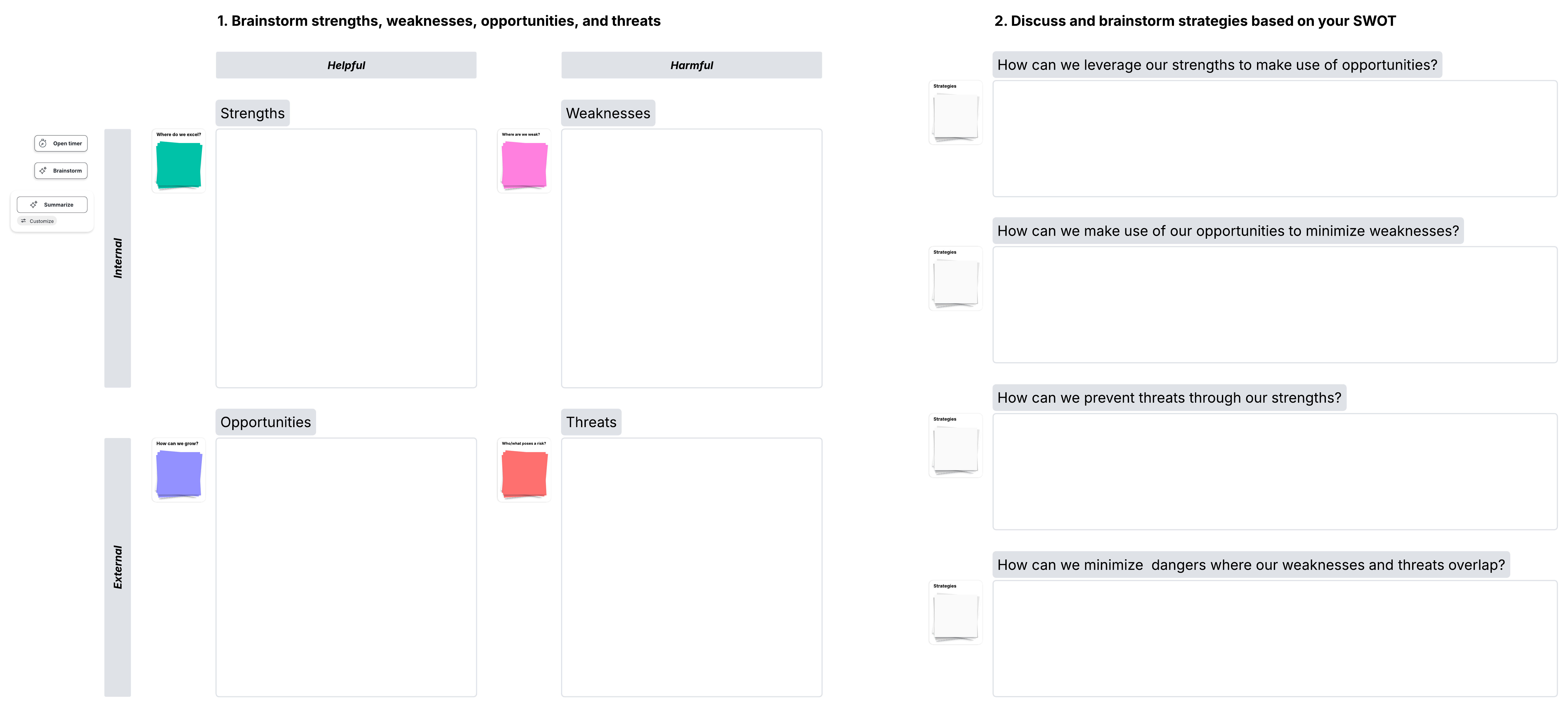 Lucid SWOT analysis template